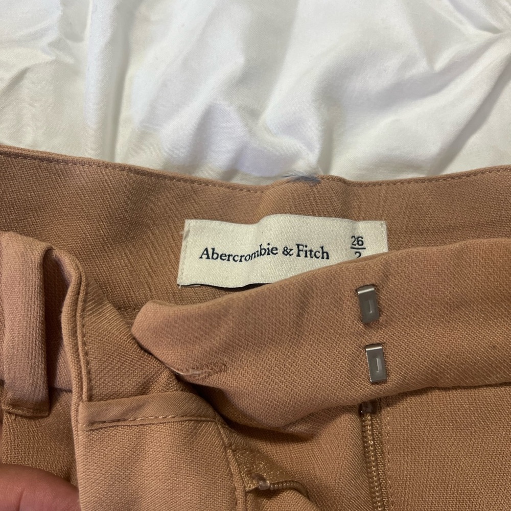 Abercrombie & Fitch Light Brown Pleated Trousers